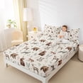thumbnail image 4 of Homewish Cute Rabbit Bear Full Size Sheets,Jungle Deer Bed Sheets,Rustic Plant Leaves Sheet Sets For Men Women,Super Cozy Room Decor,4pcs, 4 of 7