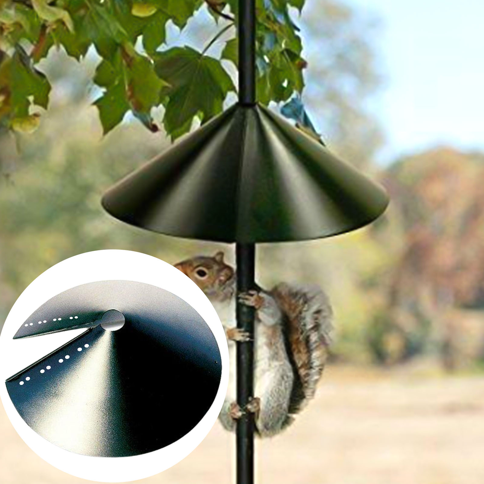 Easy to Install Plastic Squirrel Baffle, 14/16 Inch Wide Squirrel Guard