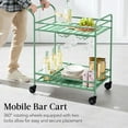 thumbnail image 5 of ZYPPP Outdoor Mobile Patio Bar Cart, Home Bar Serving Cart, BBQ Side Table w/ 2 Tier Storage, Wine Rack, Lockable Wheels - Sage, 5 of 9