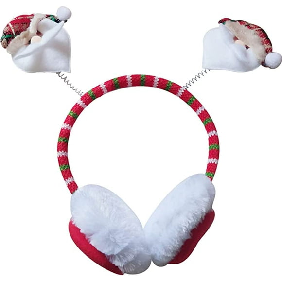 Christmas Ear Muffs Outdoor Winter Warm Plush Ear Warmer for Holiday Parties Kids Adults C