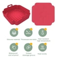 thumbnail image 5 of Yesbay Air Fryers Liner Double Handle Heat Resistant Square Dishwasher Safe Silicone Baking Pan Waterproof Non-stick Frying Chicken Basket Mat Kitchen Accessories, 5 of 7