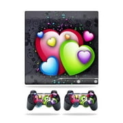 MightySkins Skin Compatible With Sony Playstation 3 PS3 Slim skins + 2 Controller skins Sticker Love Me