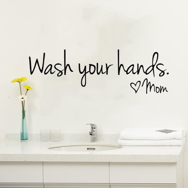 MORESEC Wash Hands Wall StickerVinyl Art Mural Decal for Home Decor, Non-toxic Environmental Protection Material, Easy to Apply Wash Your Hands Wall Sticker for Bathroom Kitchen