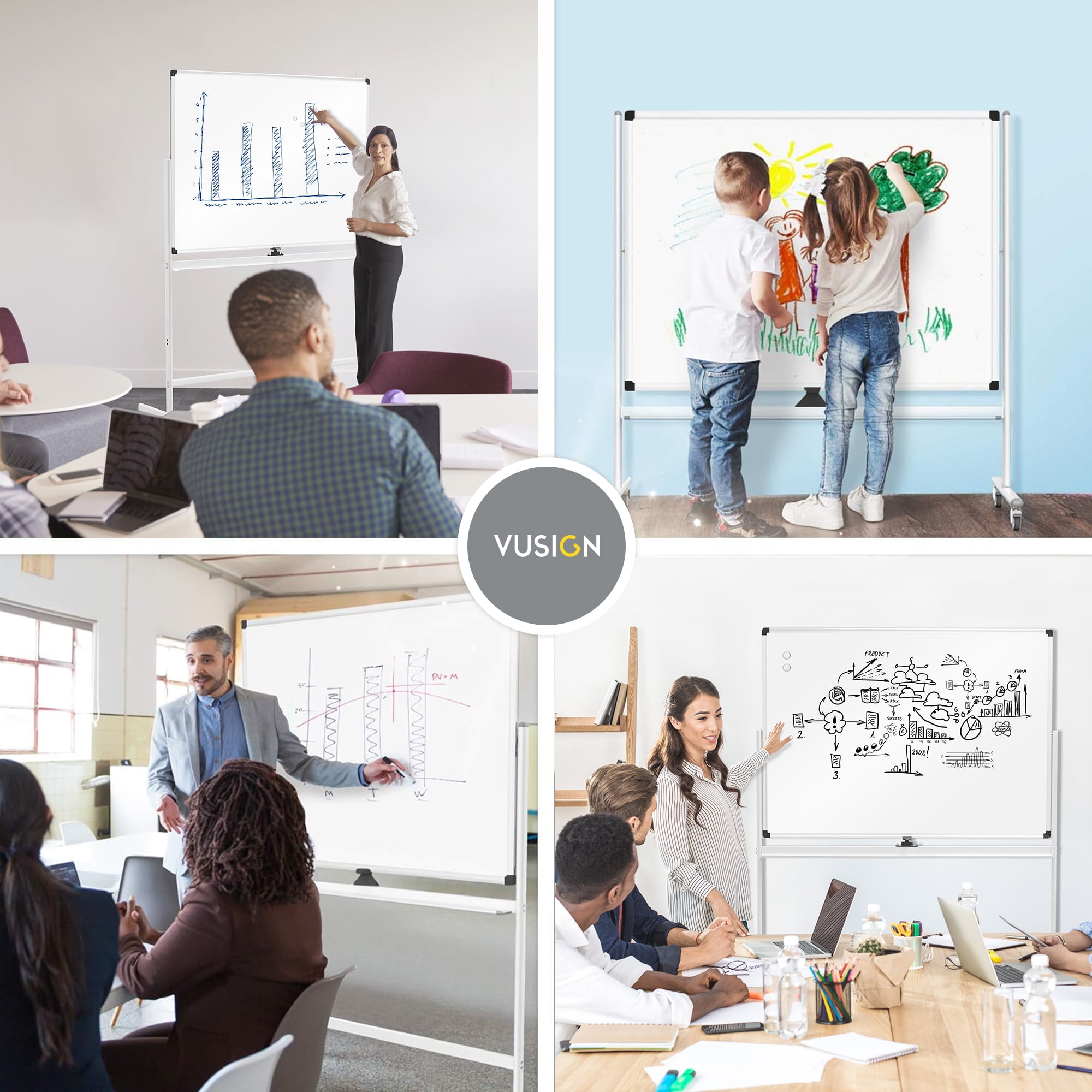 VUSIGN Large 48''x36'' Mobile Magnetic Double-Sided VUSIGN Large 48''x36'' Mobile Magnetic Double-Sided