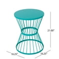 thumbnail image 4 of GDF Studio Fern Outdoor Metal 16 Inch Side Table, Matte Teal, 4 of 6