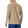 thumbnail image 6 of Feancey Mens Sun Protection Shirts Long Sleeve Quick Dry Fishing T-Shirts Big and Tall Lightweight Workout Shirt for Hiking Camping Khaki M, 6 of 10