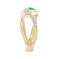 thumbnail image 3 of ANGARA Natural Criss Cross Pear Shaped Emerald Ring with Diamond Accents in 14K Yellow Gold for Women (Size-7x5mm) | May Birthstone, Anniversary, Jewelry Gift for Women | Natural Emerald Ring, 3 of 9