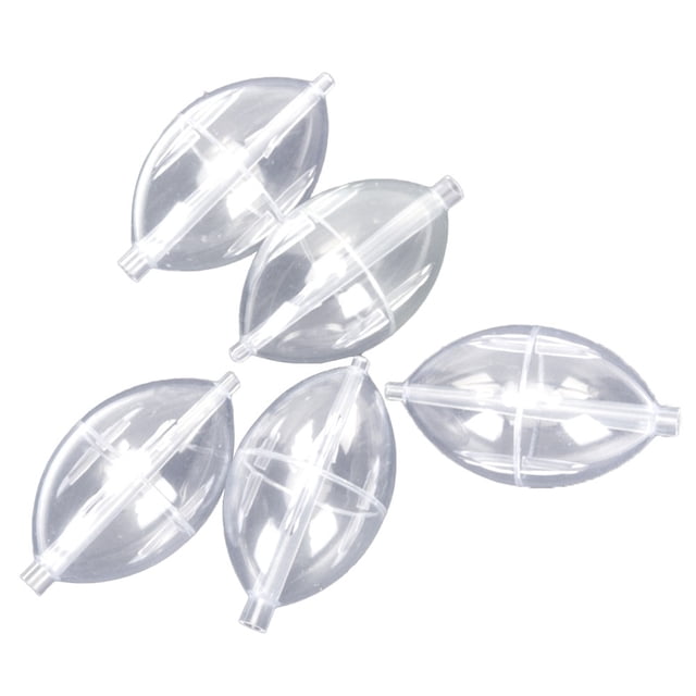 LEFU for Transparent Cast In-Line Bubble Float Fishing Hollow Balls Oval Slip - 5 Pack ABS Plastic Fishing Floats for Lake, Stream, Fly Fishing - Adjustable Water Weight Control