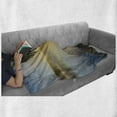 thumbnail image 6 of Nature Soft Flannel Fleece Throw Blanket, Sunny Day by Misty Lake Tree Summer Season Horizon August Landscape, Cozy Plush for Indoor and Outdoor Use, 50" x 60", Fern Green Pale Blue, by Ambesonne, 6 of 6