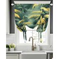 thumbnail image 5 of Green Palm Tree Tie Up Curtains for Window, Thermal Insulated Balloon Shade Adjustable Rod Pocket Curtains Valance Panels for Kitchen Bathroom Cafe 42 x 45 Farmhouse Summer Tropical Forest Plants, 5 of 6