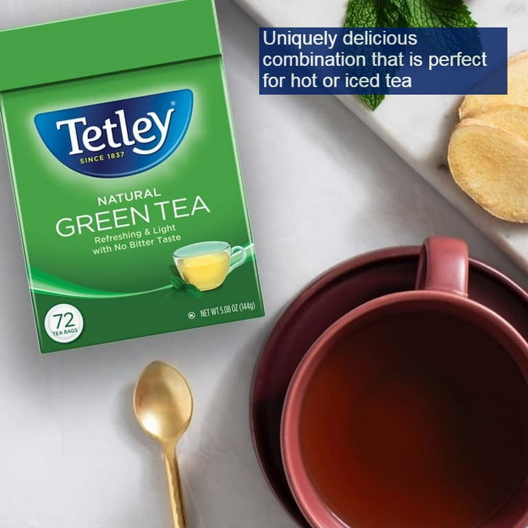 Tetley All Natural Green Tea, 72 Count Tea Bags