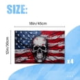thumbnail image 2 of BaHomeck placemats Set of 4 Skull Painted On American Flag Background (2) Cotton Linen rectangle Placemats for Kitchen Dining Table Indoor,Outdoor,18*12inch, 2 of 4