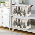 thumbnail image 2 of Yayeee Foldable Storage Basket for Shelves with Handles Set of 2 Waterproof Cloth Bins, Hand Drawn Christmas Trees, 2 of 7