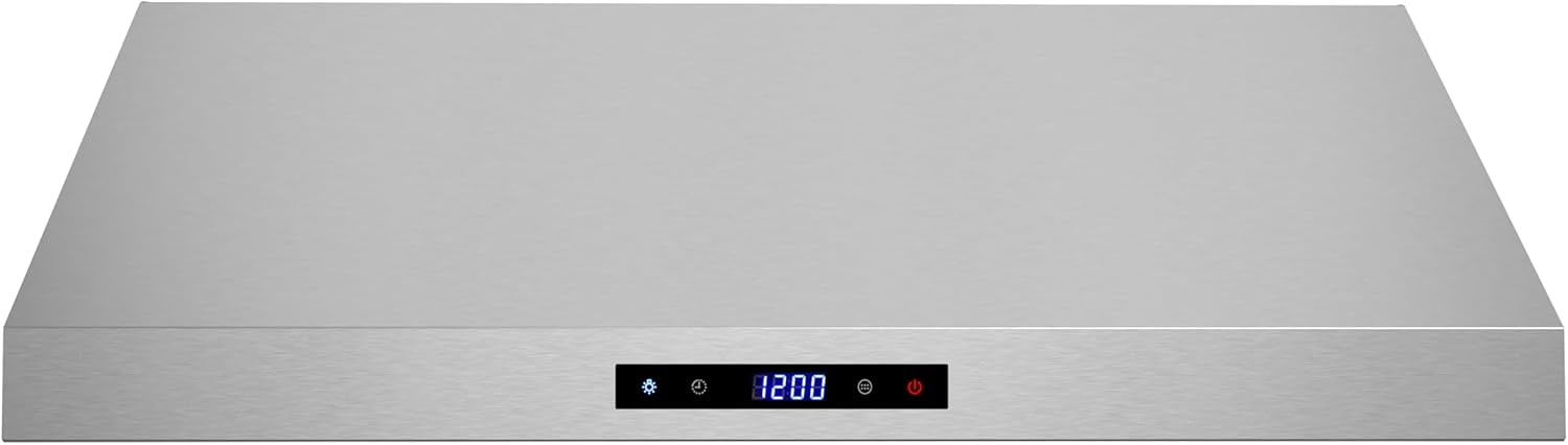 Streamline 30 in. Magione Ducted Undermount 406 CFM Range Hood in Brushed Stainless Steel with Baffle Filters, Touchpad Control, LED Lights