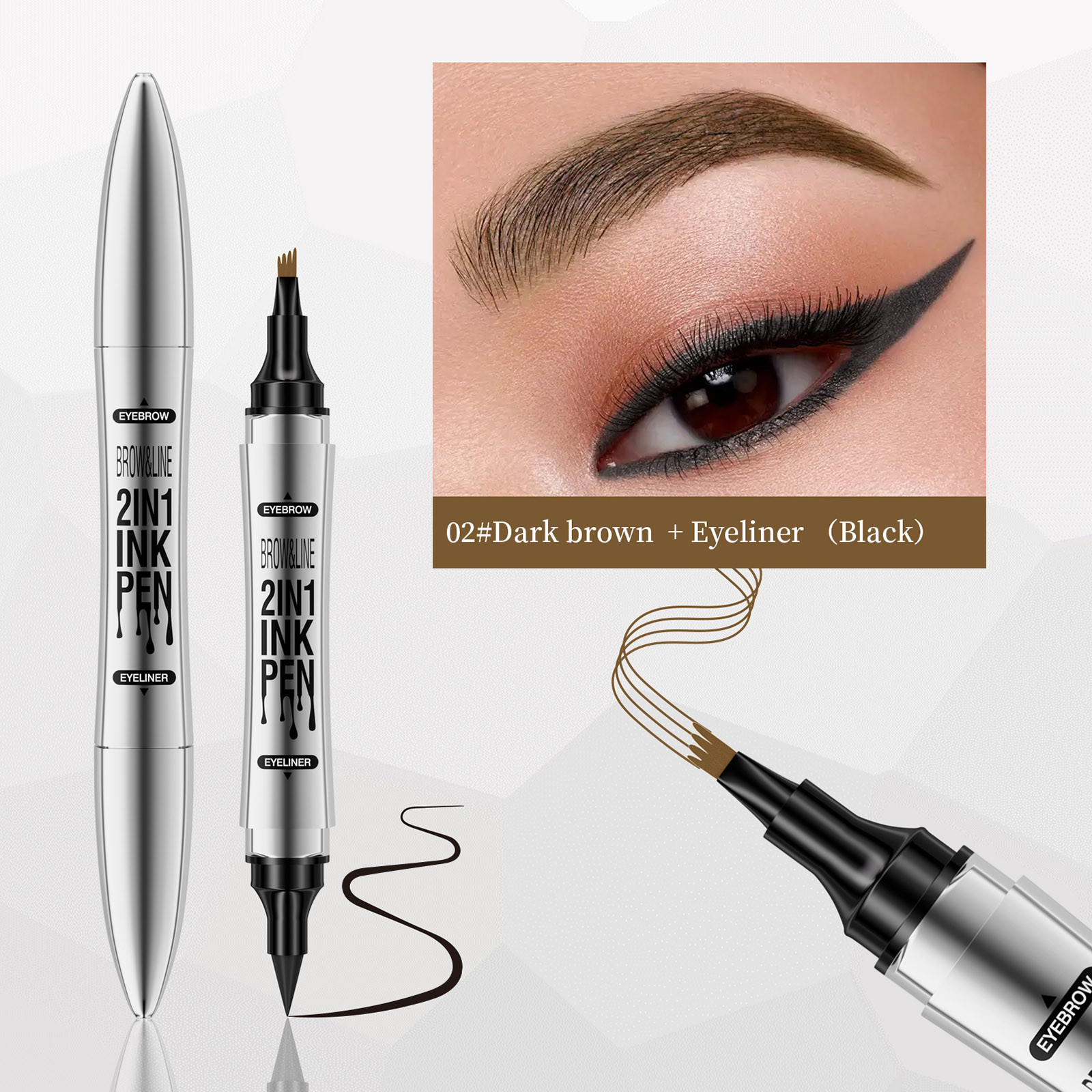 Eyebrow Pencil Retractable Soft Textured Long Wearing 2024 2 In1 Eyebrow Pencil Upgrade 3d