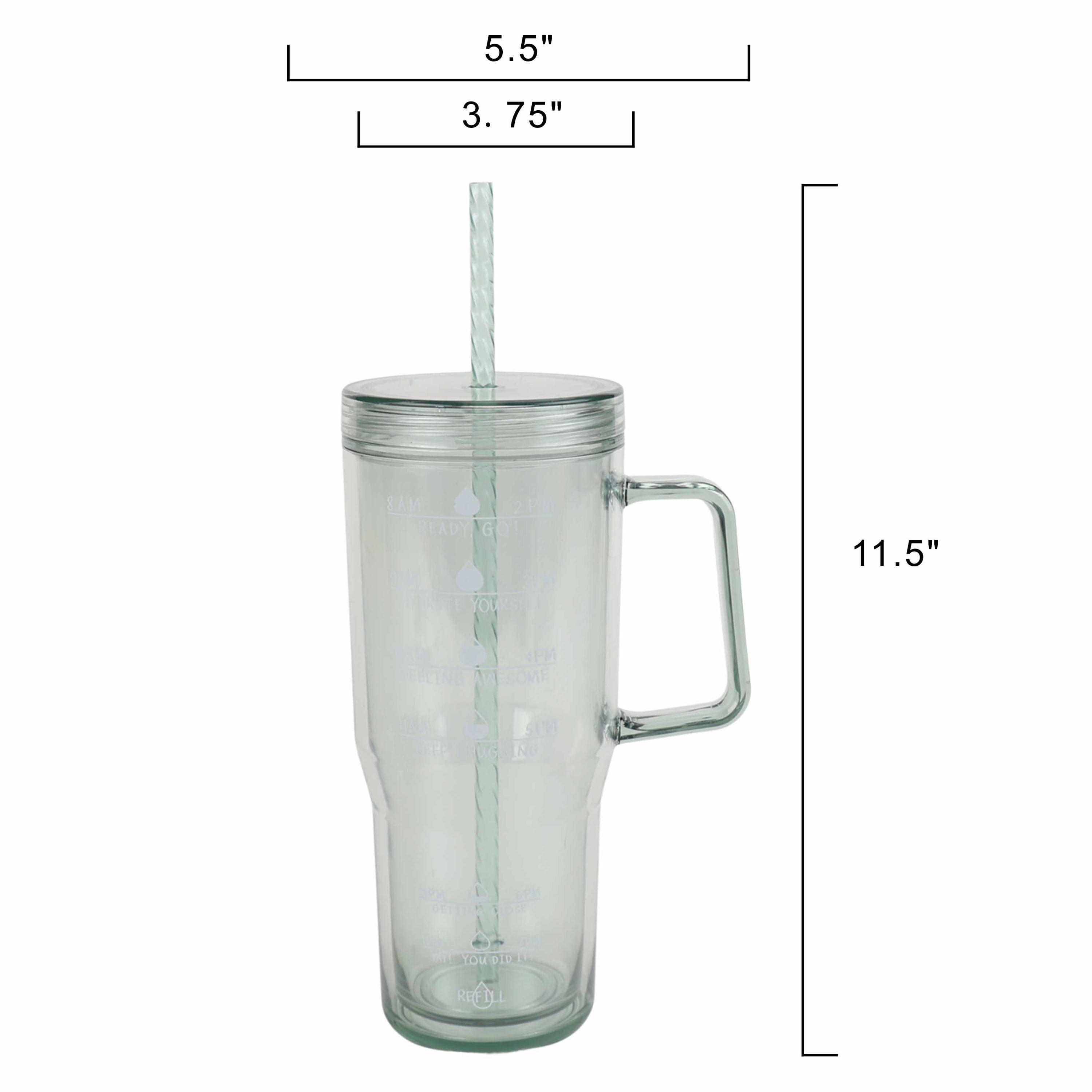 Mainstays 30 Ounce Plastic Tumbler with Handle, Green