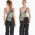 thumbnail image 6 of Sling Backpack,Light Blue Christmas Santa and Tree Pattern Sling Bag with Water Bottle Holder,Waterproof Sling Bag for Men/Women with Headphone Jack for Hiking,Travel, 6 of 6