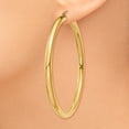 thumbnail image 3 of Real 14kt Yellow Gold Polished 4mm Lightweight Tube Hoop Earrings; for Adults and Teens; for Women and Men, 3 of 4