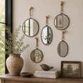 thumbnail image 3 of DecMode 22", 22", 20", 19", Gray Wall Mirror with Hanging Rope, Set of 5, 3 of 10