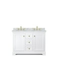 thumbnail image 2 of Wyndham Collection Oval-Sinks Wood Double Bathroom Vanity in White/Gold, 2 of 3