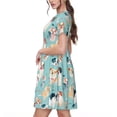 thumbnail image 2 of Lsque Colorful Dog Print Women's Casual Dress T-Shirt Summer Short Sleeve Scoop Neck Swing Dresses, 2 of 6
