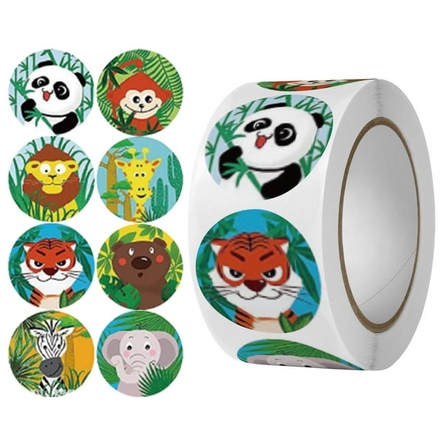 4 rollos de pegatinas de incentivo, pegatinas de animales de dibujos animados, pegatinas de dibujos animados, pegatinas de estímulo, pegatinas de Navidad, premios bonitos para niños