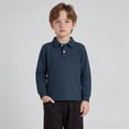 thumbnail image 2 of Boys Polo Shirt Long Sleeve Boy Navy Button down Shirt Casual Collared Shirt Uniform Shirts for Boys Summer Polo Shirt 18-24 Months, 2 of 5