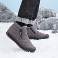 thumbnail image 4 of Botas de nieve forradas de piel Botas de tobillo de piel de felpa cálidas Hombres acogedores ligeros para el invierno, 4 of 7