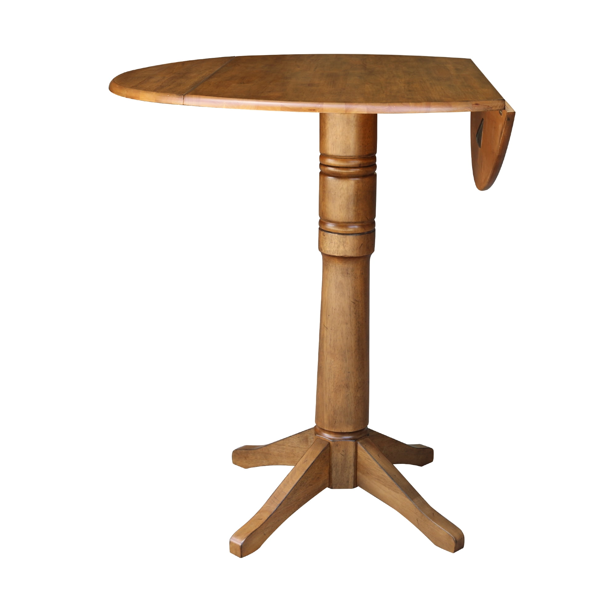 42 Round Dual Drop Leaf Pedestal Table 30 3 H Pecan