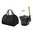 thumbnail image 1 of veasfak Ash Bucket with Shovel and Log Carrier Outside Winter Fireplace Tool Set Ash Can, 1 of 9