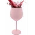 thumbnail image 2 of K&K Home Unbreakable Stainless Steel Pink Wine Glasses - Set of 2, 2 of 6