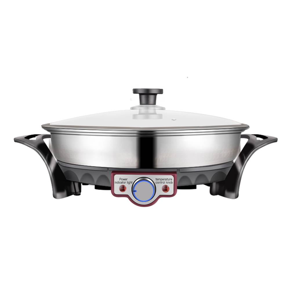 Electric Skillet With Lid Frying Pan Rapid Heat Nonstick HeatResistant Handle