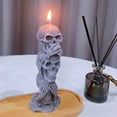 thumbnail image 6 of CASAFUN Halloween Skull Candles Ghost Scented Aroma Candles White Candles Spooky Candles Gifts for Ghost Decor Home Decor Halloween Party Bedroom Room Table Decorations, 6 of 8