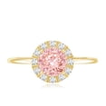 thumbnail image 5 of Rosec Jewels IGI Certified Lab Grown Pink Diamond Designer Engagement Ring 1 Ct - Fancy Pink Color and E-VS1 Clarity - Pink and White Diamond Ring, 18K Yellow Gold, US 4.00, 5 of 9
