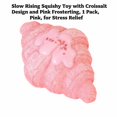 thumbnail image 3 of Slow Rising Squishy Toy with Croissant Design and Pink Frosting, 1 Pack, Pink, for Relaxation, Squishy Stress Toy, 3 of 3