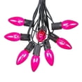 thumbnail image 1 of C9 Pink Christmas String Light Set - Outdoor Christmas Light String - Hanging Christmas Lights - Roofline Light String - Outdoor Patio String Lights -  Black Wire - 25 Foot, 1 of 6