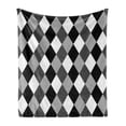 thumbnail image 1 of Geometric Soft Flannel Fleece Blanket, Black and White Symmetrically Aligned Rhombus Diamonds Background, Cozy Plush for Indoor and Outdoor Use, 50" x 60", Grey Pale Grey and Black, by Ambesonne, 1 of 6