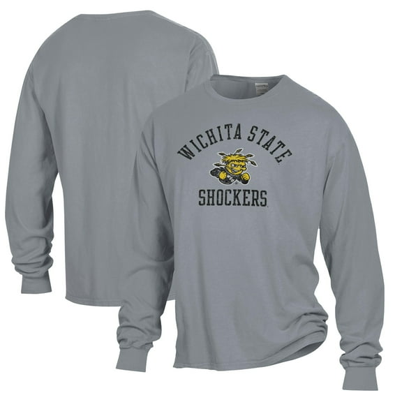 Men's ComfortWash Gray Wichita State Shockers Long Sleeve T-Shirt