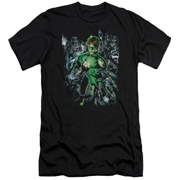 Green Lantern Surrounded By Death Premium Canvas Adult Slim Fit 30/1 T-Shirt Black