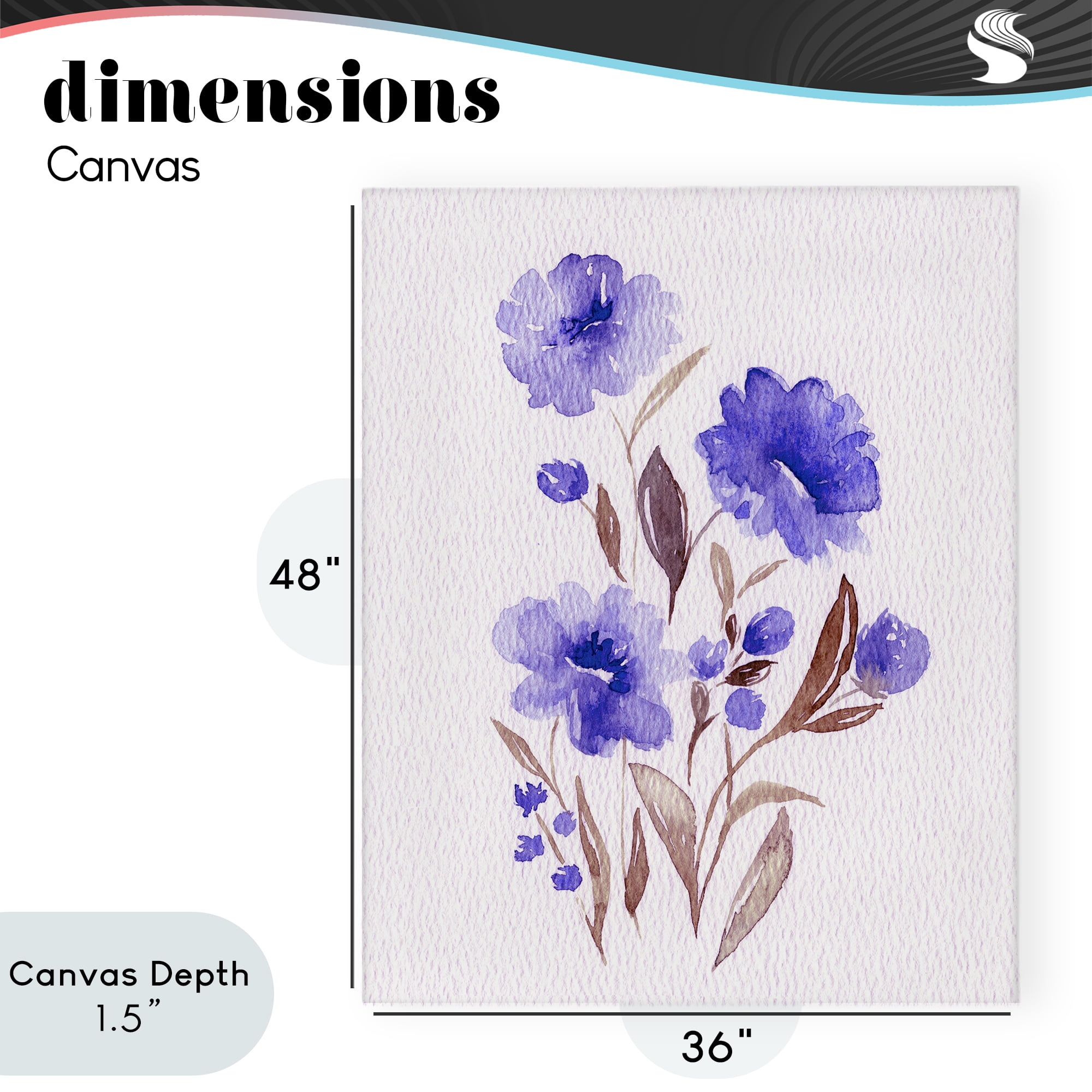 Stupell Industries Watercolor Purple Blossoms Canvas Wall Art, design by Leah Noel Art