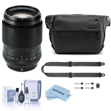 UPC: 0192223156586 | XF 90mm f/2 R LM WR Lens  Bundle with Peak Design 3L Everyday Sling V2  SlideLITE Strap  Cleaning Kit  Cleaning Cloth