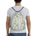 thumbnail image 2 of Kdxio Wisteria Flower Print Drawstring Backpack Bag,Waterproof Draw String Back Sack, Gym Drawstring Bags Swim Bag For Unisex, 2 of 9