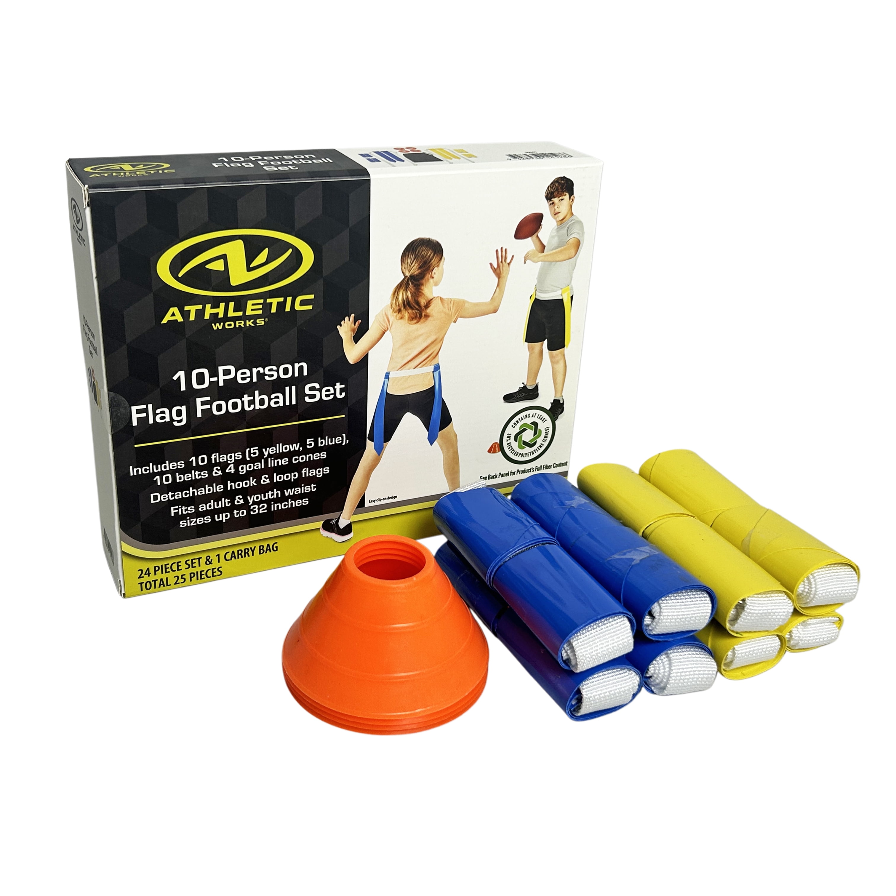 Athletic Works Flag Football Set, Black, Yellow, Child