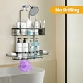 thumbnail image 6 of TINANA Shower Caddy over Shower Head: Stainless Steel Bathroom Organizer for Shampoo with Soap Holder, Hooks, Toothbrush Holder- Black, 6 of 6