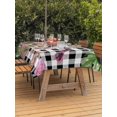 thumbnail image 3 of Outdoor Tablecloth with Umbrella Hole for Patio/Picnic/Party/Camping, Summer Flamingo Waterproof Table Cloth Rectangle Table Cover Washable, Tropical Plants Botanical Floral Black Plaid (60"x 120"), 3 of 8