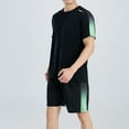 thumbnail image 4 of Track Suits Mens,T Shirt Set Short Sleeve Loose Breathable Fitness Casual Summer Sportswear for Exercise and Running,Men Sweatsuits Sets,Z02 Green,L, 4 of 7