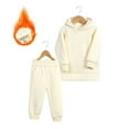 thumbnail image 5 of lnmuld Girls Outfits 2 Piece Heavyweight Winter Athletic Set for Boys Cozy Pullover Hooded Sweatshirt and Jogger Pants Casual Play Outfit Solid Color Size:4-5 Years, 5 of 6