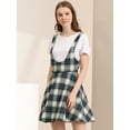 thumbnail image 3 of INSPIRE CHIC Falda Con Tirantes Y Tirantes De Cuadros De Tartán Para Mujer Negro gris M, 3 of 6