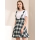 thumbnail image 3 of INSPIRE CHIC Falda Con Tirantes Y Tirantes De Cuadros De Tartán Para Mujer Negro gris M, 3 of 6