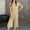 Beige, variant on Weikingp 2 Piece Capri Sets for Women Summer 3/4 Sleeve Linen Top Flowy Wide Leg Capri Pants Ruffle Sleeve Top And Capri Set Matching Sets Vacation Travel Outfits Beige M